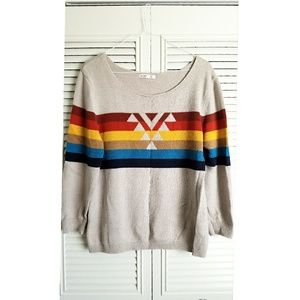 Oversized Colorful Geometric Sweater